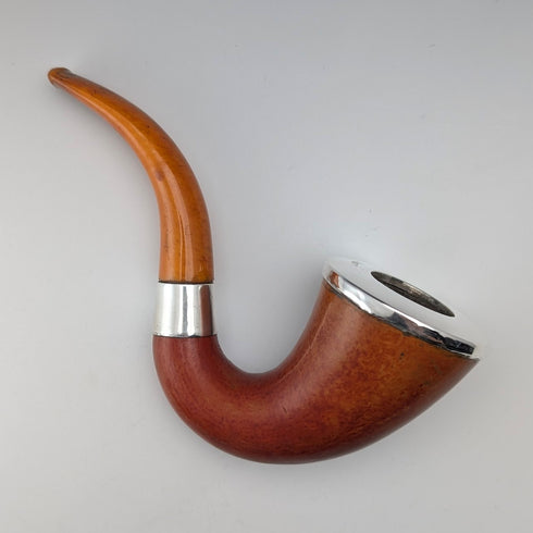 1905年 英國古董 純銀裝飾 卡拉巴什煙斗 Louis Adler